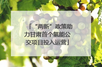 “两新”政策助力甘肃首个氢能公交项目投入运营