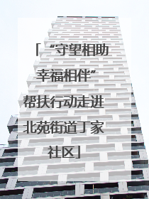 “守望相助 幸福相伴”帮扶行动走进北苑街道丁家社区