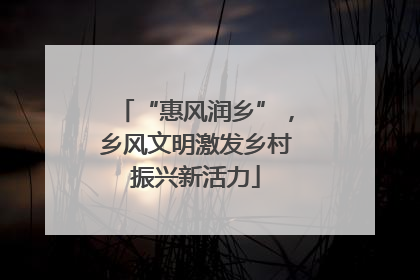 “惠风润乡”，乡风文明激发乡村振兴新活力
