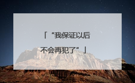 “我保证以后不会再犯了”