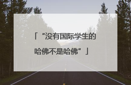 “没有国际学生的哈佛不是哈佛”