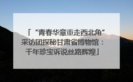 “青春华章重走西北角”采访团探秘甘肃省博物馆：千年珍宝诉说丝路辉煌