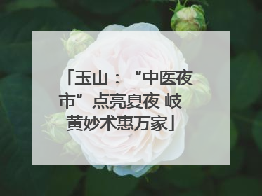玉山：“中医夜市”点亮夏夜 岐黄妙术惠万家