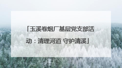 玉溪卷烟厂基层党支部活动：清理河道 守护清溪