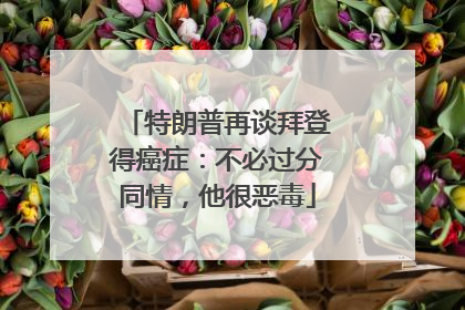 特朗普再谈拜登得癌症：不必过分同情，他很恶毒
