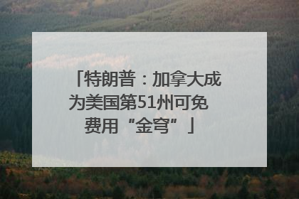 特朗普：加拿大成为美国第51州可免费用“金穹”