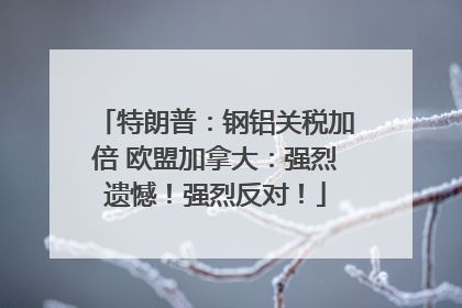 特朗普：钢铝关税加倍 欧盟加拿大：强烈遗憾！强烈反对！