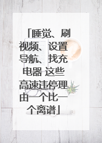 睡觉、刷视频、设置导航、找充电器 这些高速违停理由一个比一个离谱