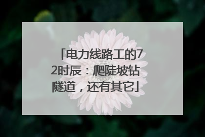 电力线路工的72时辰：爬陡坡钻隧道，还有其它