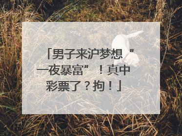 男子来沪梦想“一夜暴富”！真中彩票了？拘！