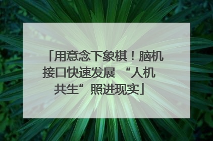 用意念下象棋！脑机接口快速发展 “人机共生”照进现实