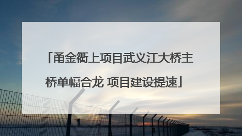 甬金衢上项目武义江大桥主桥单幅合龙 项目建设提速