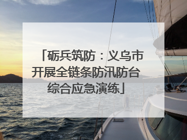 砺兵筑防：义乌市开展全链条防汛防台综合应急演练