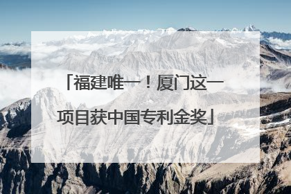 福建唯一！厦门这一项目获中国专利金奖