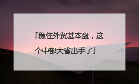 稳住外贸基本盘，这个中部大省出手了