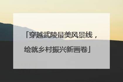 穿越武陵最美风景线，绘就乡村振兴新画卷