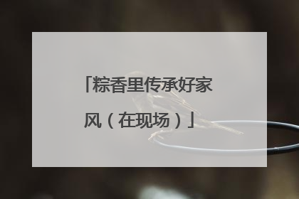粽香里传承好家风（在现场）