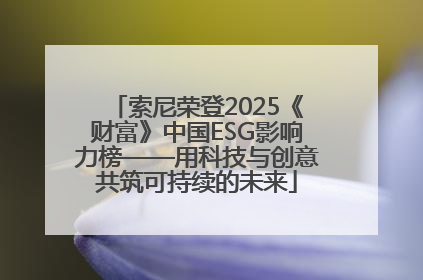 索尼荣登2025《财富》中国ESG影响力榜——用科技与创意共筑可持续的未来