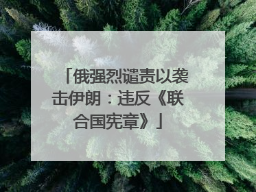 俄强烈谴责以袭击伊朗：违反《联合国宪章》