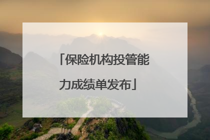 保险机构投管能力成绩单发布