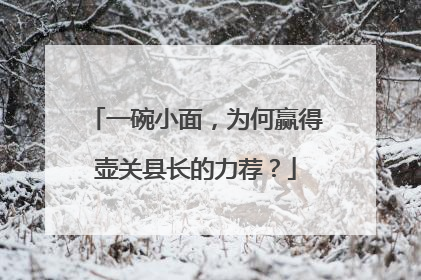 一碗小面，为何赢得壶关县长的力荐？