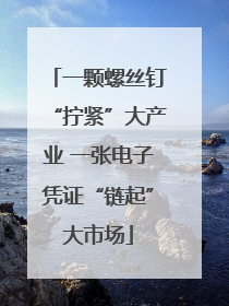 一颗螺丝钉“拧紧”大产业 一张电子凭证“链起”大市场