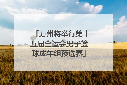 万州将举行第十五届全运会男子篮球成年组预选赛