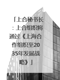 上合秘书长：上合组织将通过《上海合作组织至2035年发展战略》