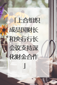 上合组织成员国财长和央行行长会议支持深化财金合作