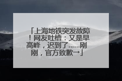 上海地铁突发故障！网友吐槽：又是早高峰，迟到了……刚刚，官方致歉→