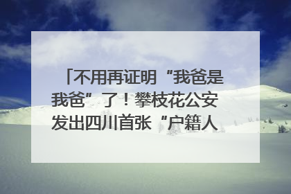 不用再证明“我爸是我爸”了！攀枝花公安发出四川首张“户籍人口直系亲属关系谱”