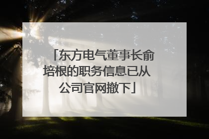 东方电气董事长俞培根的职务信息已从公司官网撤下