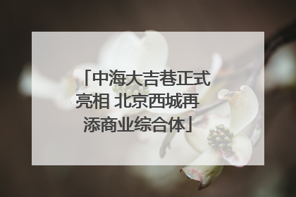 中海大吉巷正式亮相 北京西城再添商业综合体