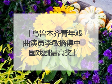 乌鲁木齐青年戏曲演员李敏摘得中国戏剧最高奖
