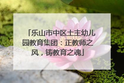 乐山市中区土主幼儿园教育集团：正教师之风，铸教育之魂
