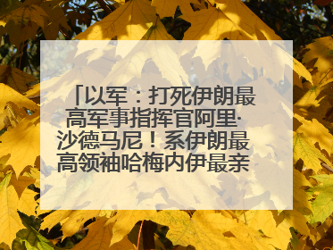 以军：打死伊朗最高军事指挥官阿里·沙德马尼！系伊朗最高领袖哈梅内伊最亲密的人之一
