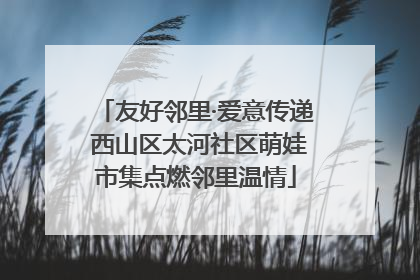 友好邻里·爱意传递 西山区太河社区萌娃市集点燃邻里温情