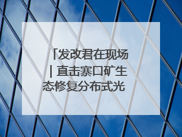 发改君在现场｜直击寨口矿生态修复分布式光伏发电项目