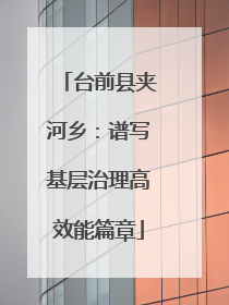 台前县夹河乡：谱写基层治理高效能篇章