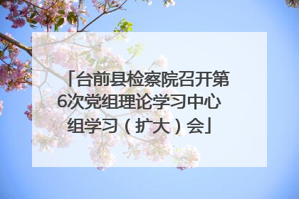台前县检察院召开第6次党组理论学习中心组学习（扩大）会