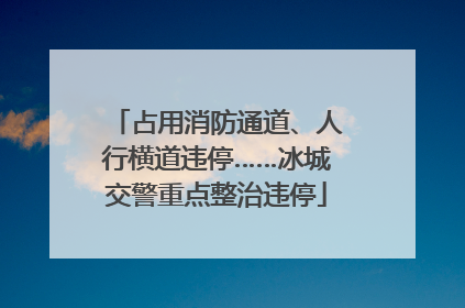 占用消防通道、人行横道违停……冰城交警重点整治违停