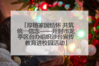 厚植家国情怀 共筑统一信念——开封市龙亭区台办组织涉台宣传教育进校园活动
