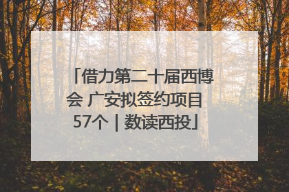 借力第二十届西博会 广安拟签约项目57个｜数读西投