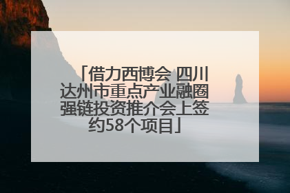 借力西博会 四川达州市重点产业融圈强链投资推介会上签约58个项目