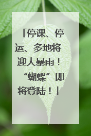 停课、停运、多地将迎大暴雨！“蝴蝶”即将登陆！