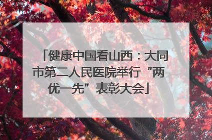 健康中国看山西：大同市第二人民医院举行“两优一先”表彰大会