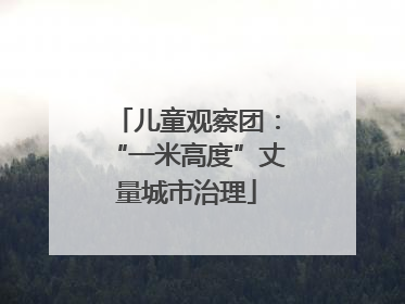 儿童观察团：“一米高度”丈量城市治理