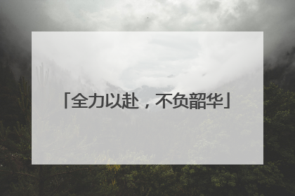 全力以赴，不负韶华