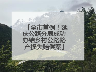 全市首例！延庆公路分局成功办结乡村公路路产损失赔偿案