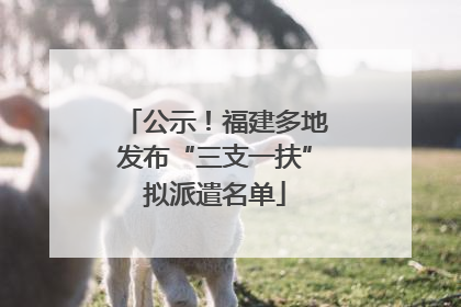 公示！福建多地发布“三支一扶”拟派遣名单